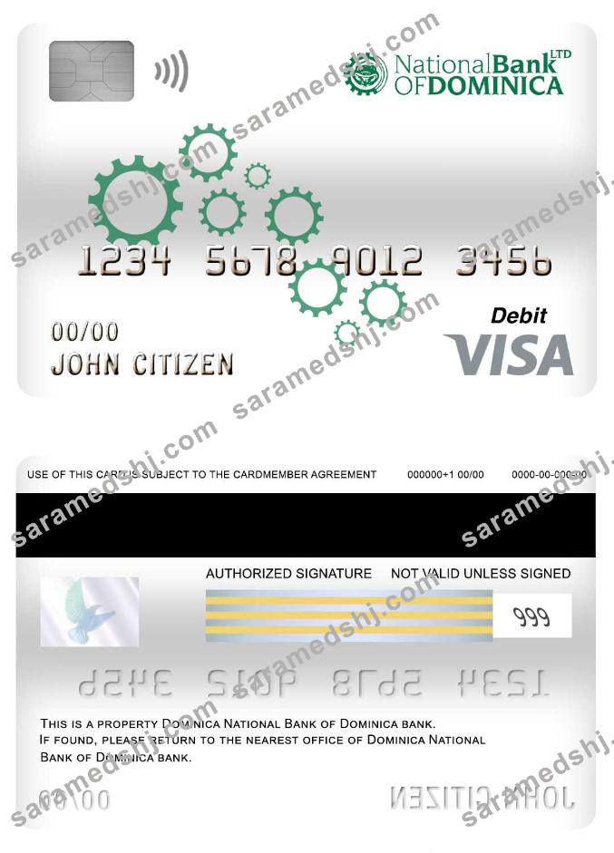 Dominica National Bank of Dominica bank visa debit card